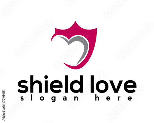 company shield love icons logodesign template photo