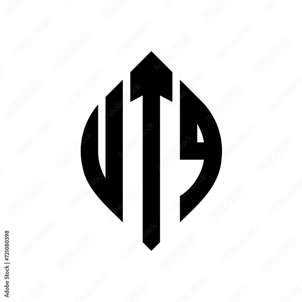 UTQ circle letter logo design with circle and ellipse shape. UTQ ellipse letters with typographic style. The three initials form a circle logo. UTQ circle emblem abstract monogram letter mark vector. UTQ circle letter logo design with circle and ellipse shape. UTQ ellipse letters with typographic style. The three initials form a circle logo. UTQ circle emblem abstract monogram letter mark vector.