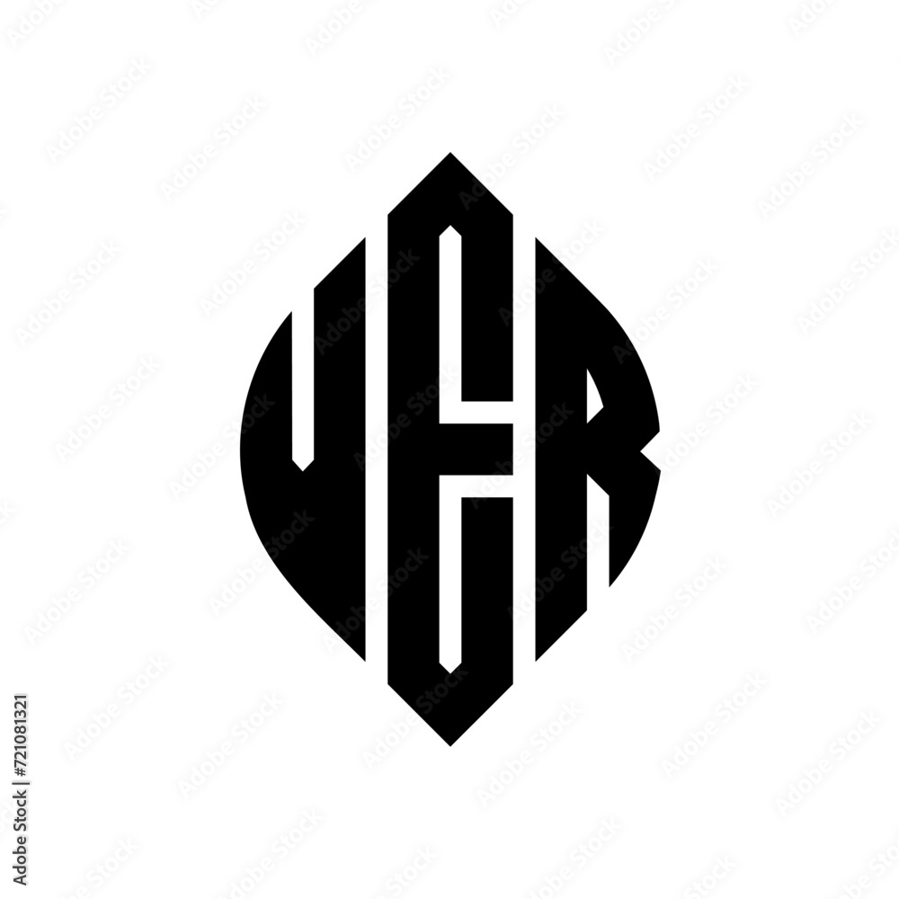 VER circle letter logo design with circle and ellipse shape. VER ellipse letters with typographic style. The three initials form a circle logo. VER circle emblem abstract monogram letter mark vector. VER circle letter logo design with circle and ellipse shape. VER ellipse letters with typographic style. The three initials form a circle logo. VER circle emblem abstract monogram letter mark vector.