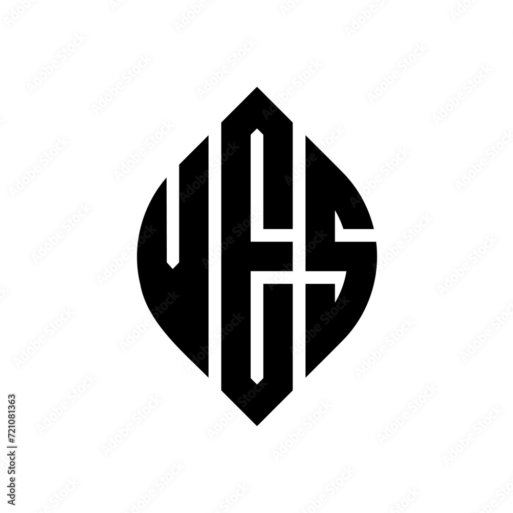 VES circle letter logo design with circle and ellipse shape. VES ellipse letters with typographic style. The three initials form a circle logo. VES circle emblem abstract monogram letter mark vector. VES circle letter logo design with circle and ellipse shape. VES ellipse letters with typographic style. The three initials form a circle logo. VES circle emblem abstract monogram letter mark vector.