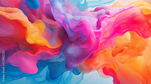 Colorful paint mixm  with gradien
