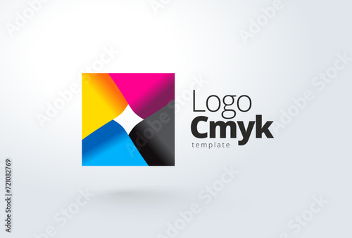 Logo CMYK color Print theme. Template design vector. White background.