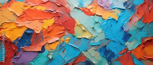Colorful, dried paint texture resembling an artistic and abstract design, Ai Generated
