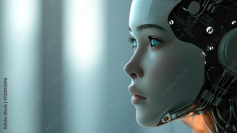 Sentient being concept depicted in an artificial intelligence portrait, Ai Generated Sentient being concept depicted in an artificial intelligence portrait, Ai Generated