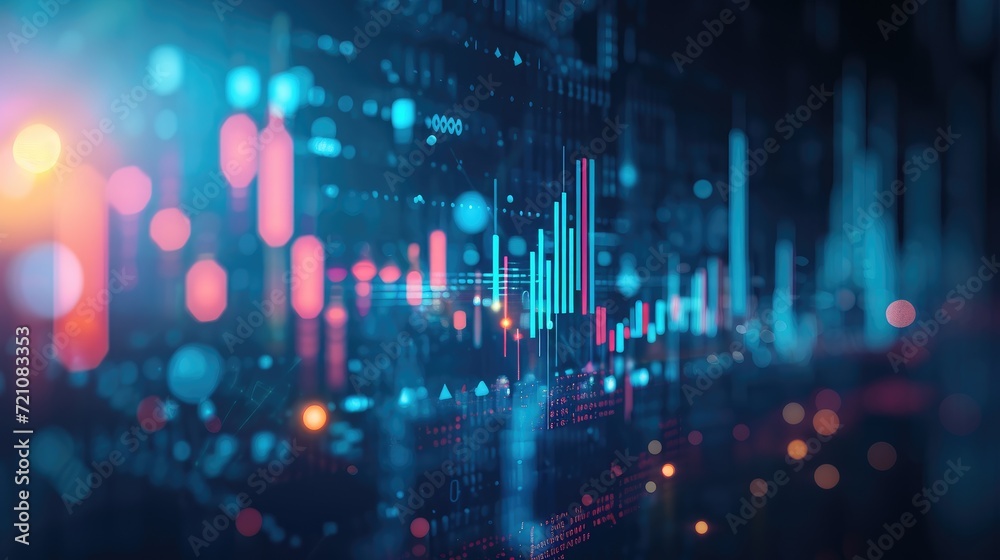 Digital financial chart graphs provide a perspective on stock market growth, business investing, and data concept, Ai Generated Digital financial chart graphs provide a perspective on stock market growth, business investing, and data concept, Ai Generated