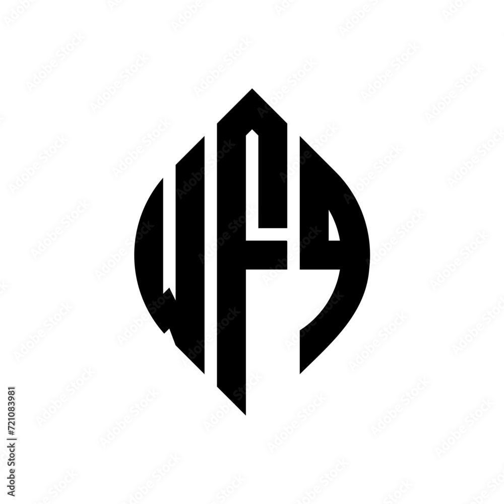 WFQ circle letter logo design with circle and ellipse shape. WFQ ellipse letters with typographic style. The three initials form a circle logo. WFQ circle emblem abstract monogram letter mark vector. WFQ circle letter logo design with circle and ellipse shape. WFQ ellipse letters with typographic style. The three initials form a circle logo. WFQ circle emblem abstract monogram letter mark vector.