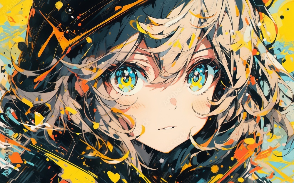 Naklejka premium 見つめる女性,Generative AI AI画像