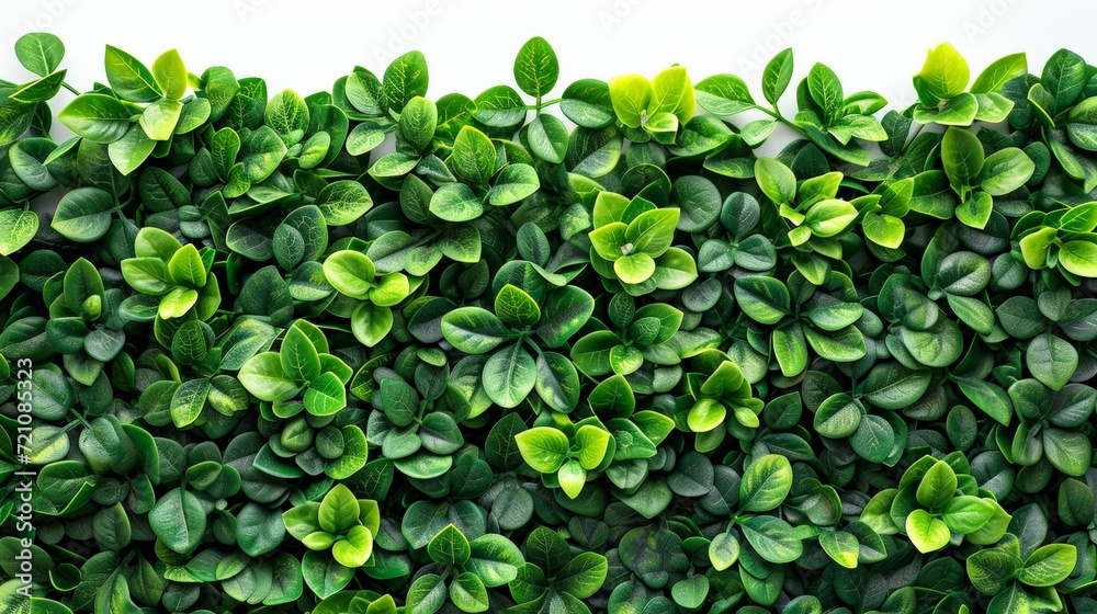 Green Hedge Leaves Wall Isolated White Background Green Hedge Leaves Wall Isolated White Background