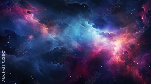 Abstract Space Nebula Enriched with Cosmic Elements photo