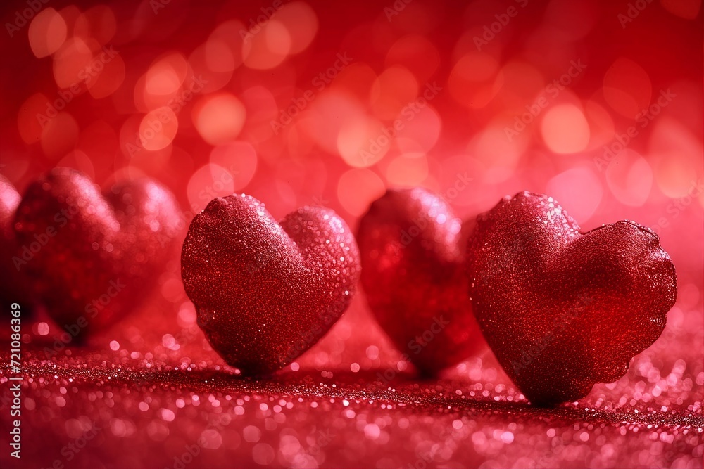 Valentine Hearts on Abstract Background. generative ai. Valentine Hearts on Abstract Background. generative ai.