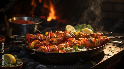 Chicken Tandoori Skewers. Best For Banner  Flyer  and Poster