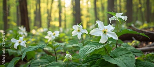 Captivating Trillium Blossoms Enhance Buchanan, Michigan's Exquisite Ravine Plant Preserve