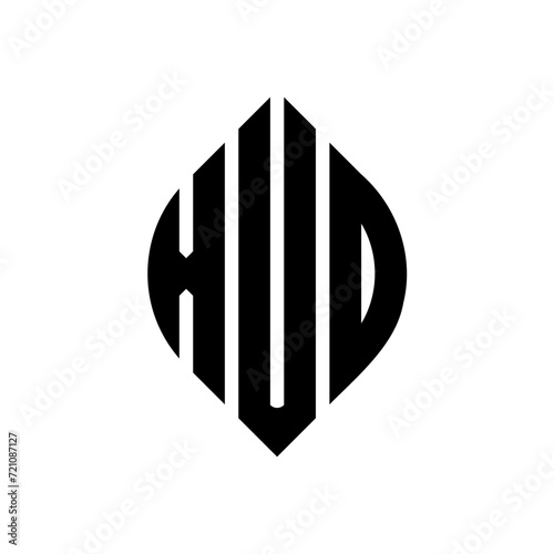 XUO circle letter logo design with circle and ellipse shape. XUO ellipse letters with typographic style. The three initials form a circle logo. XUO circle emblem abstract monogram letter mark vector.