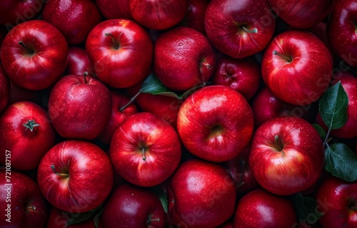 many fresh red organic apples that have just been freshly harvested. many fresh organic apple background