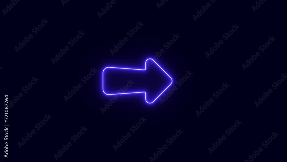 loop animation of a moving arrow pointing to the right, on a black background, Arrow Loop Animation direction concept.colorful arrow icon concept