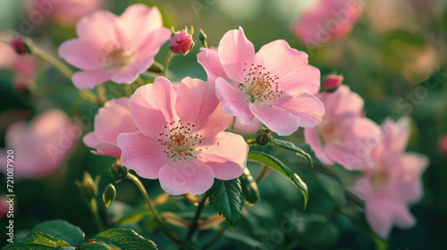 Pink Wild Roses Rosa acicularis 