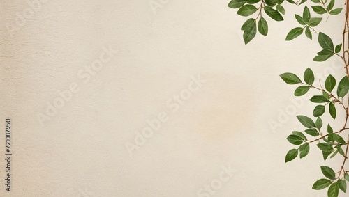 Elegant aesthetic green leaves background. Copy space for text. 