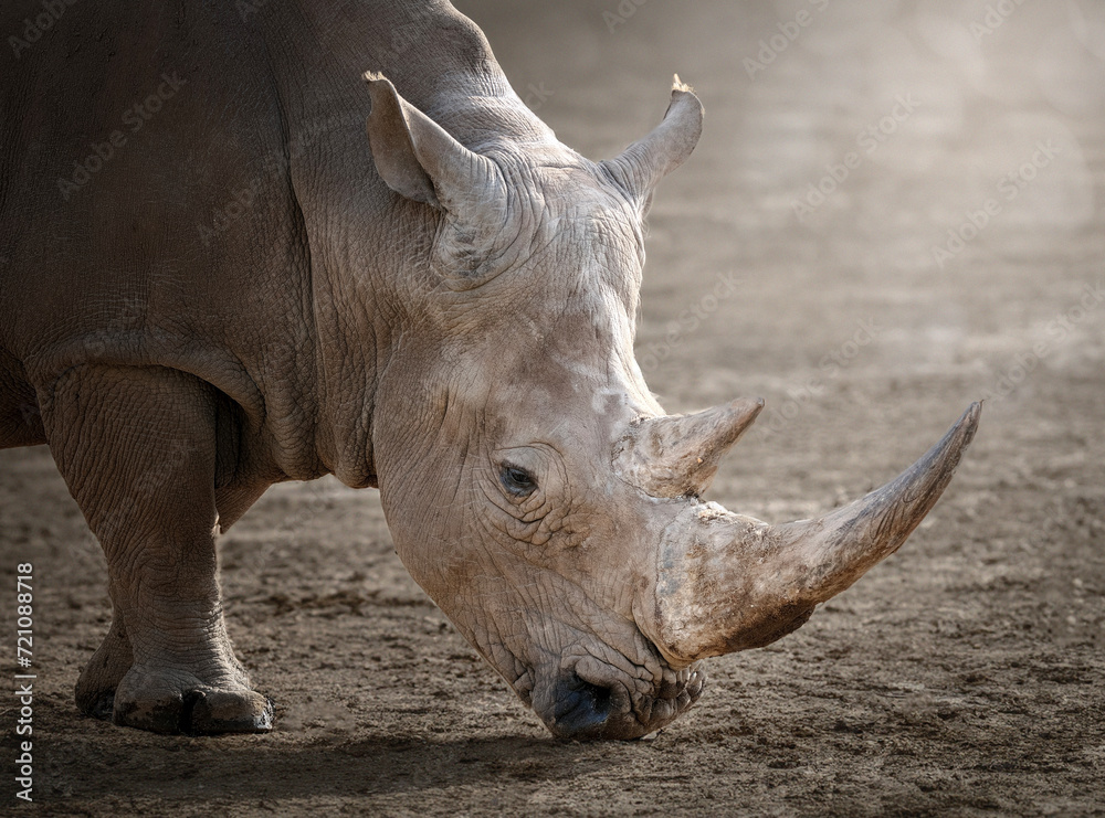 Fototapeta premium Portarit de Rhinocéros, photographie animalière