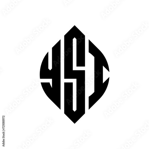 YSI circle letter logo design with circle and ellipse shape. YSI ellipse letters with typographic style. The three initials form a circle logo. YSI circle emblem abstract monogram letter mark vector. photo