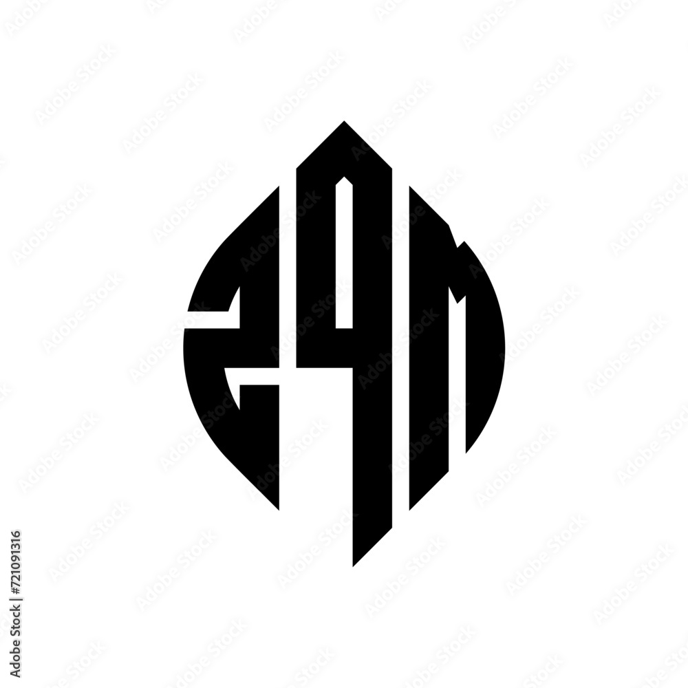 ZQM circle letter logo design with circle and ellipse shape. ZQM ellipse letters with typographic style. The three initials form a circle logo. ZQM circle emblem abstract monogram letter mark vector. ZQM circle letter logo design with circle and ellipse shape. ZQM ellipse letters with typographic style. The three initials form a circle logo. ZQM circle emblem abstract monogram letter mark vector.
