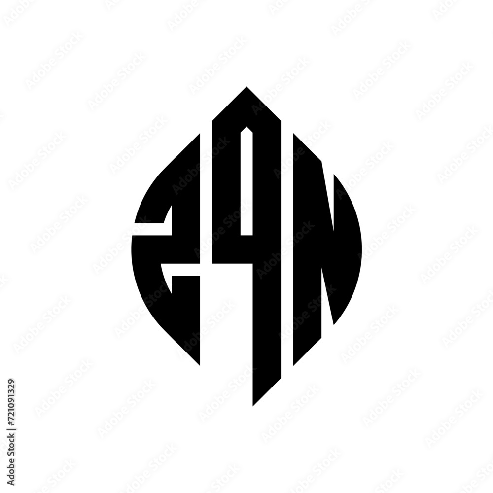 ZQN circle letter logo design with circle and ellipse shape. ZQN ellipse letters with typographic style. The three initials form a circle logo. ZQN circle emblem abstract monogram letter mark vector. ZQN circle letter logo design with circle and ellipse shape. ZQN ellipse letters with typographic style. The three initials form a circle logo. ZQN circle emblem abstract monogram letter mark vector.