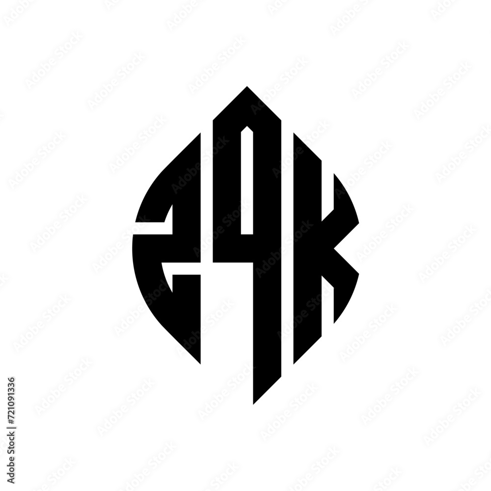 ZQK circle letter logo design with circle and ellipse shape. ZQK ellipse letters with typographic style. The three initials form a circle logo. ZQK circle emblem abstract monogram letter mark vector. ZQK circle letter logo design with circle and ellipse shape. ZQK ellipse letters with typographic style. The three initials form a circle logo. ZQK circle emblem abstract monogram letter mark vector.
