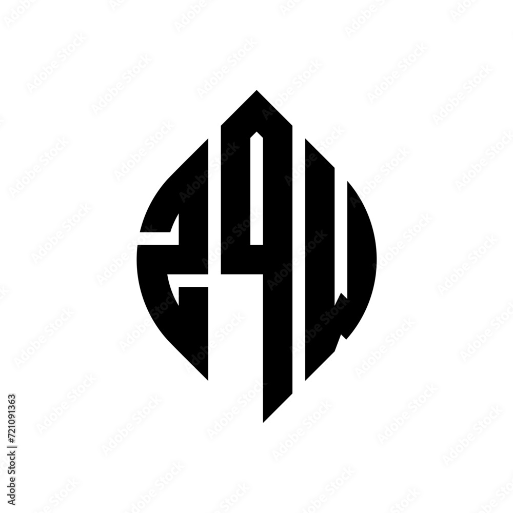 ZQW circle letter logo design with circle and ellipse shape. ZQW ellipse letters with typographic style. The three initials form a circle logo. ZQW circle emblem abstract monogram letter mark vector. ZQW circle letter logo design with circle and ellipse shape. ZQW ellipse letters with typographic style. The three initials form a circle logo. ZQW circle emblem abstract monogram letter mark vector.