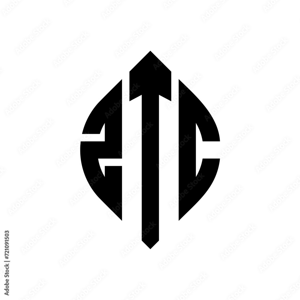 ZTC circle letter logo design with circle and ellipse shape. ZTC ellipse letters with typographic style. The three initials form a circle logo. ZTC circle emblem abstract monogram letter mark vector. ZTC circle letter logo design with circle and ellipse shape. ZTC ellipse letters with typographic style. The three initials form a circle logo. ZTC circle emblem abstract monogram letter mark vector.