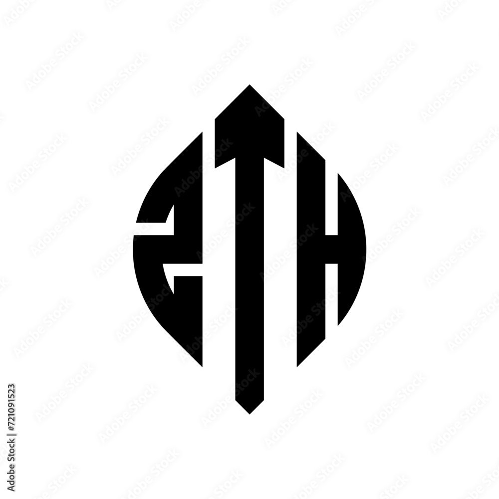 ZTH circle letter logo design with circle and ellipse shape. ZTH ellipse letters with typographic style. The three initials form a circle logo. ZTH circle emblem abstract monogram letter mark vector. ZTH circle letter logo design with circle and ellipse shape. ZTH ellipse letters with typographic style. The three initials form a circle logo. ZTH circle emblem abstract monogram letter mark vector.