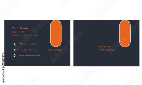 Business card with minimal design and fully arranged layers. Layers are editable