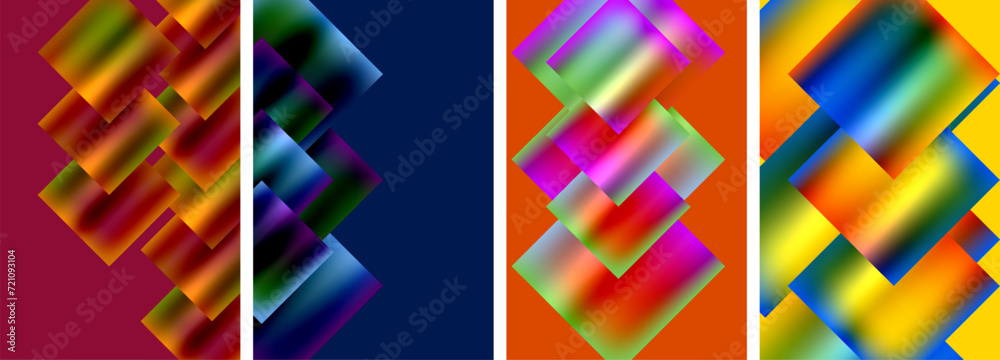 Colorful metal square abstract poster backgrounds Colorful metal square abstract poster backgrounds