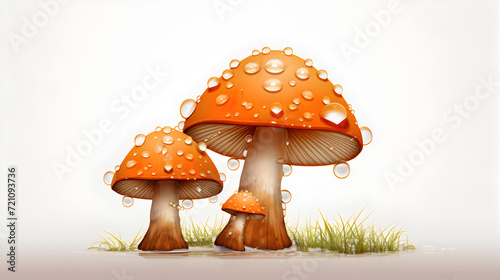 Cartoon colorful mushrooms on white background,,
Fungi 2d vector illustration cartoon in white background h Free Photo photo
