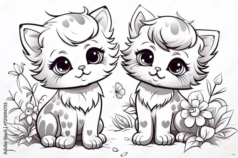 Collection of Vector Cat Outline Art. Set of Isolated Kitten Coloring Page Illustration. Cute Vector Animals in Love for Coloring Book
Collection of Vector Cat Outline Art. Set of Isolated Kitten Coloring Page Illustration. Cute Vector Animals in Love for Coloring Book