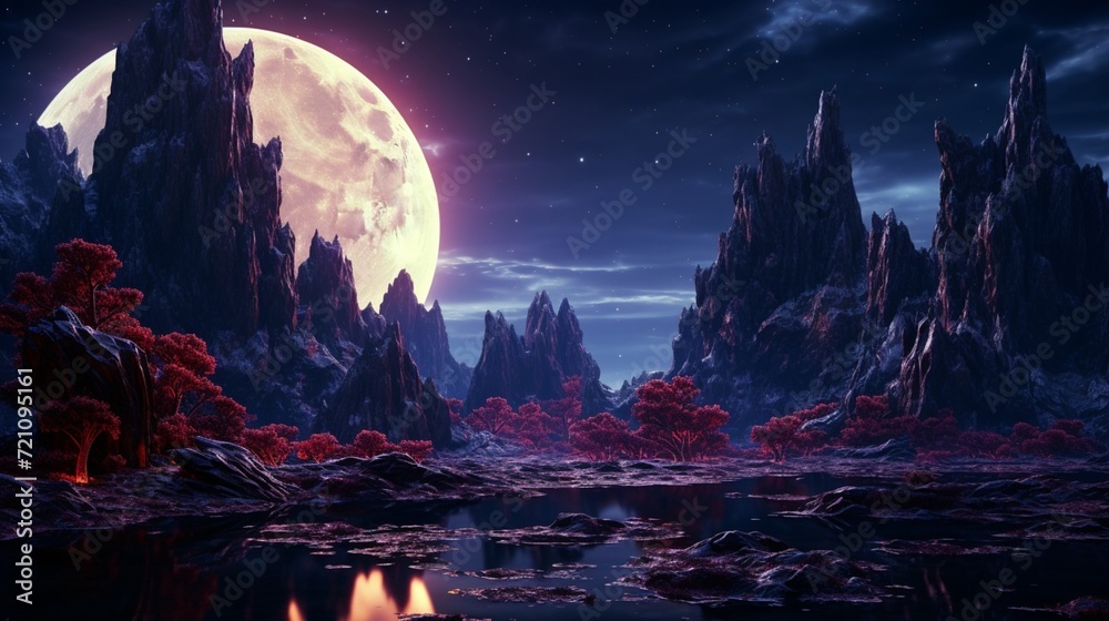 Midnight Marvel: Moon's Brilliant Glow