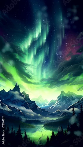 Auroral Echoes: Illuminating the Wilderness of Mountains, Rivers, and Trees