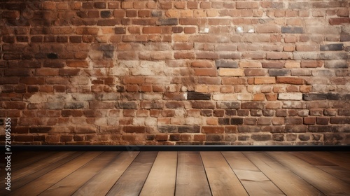 brick wall and wooden floor