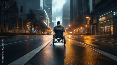 people's wheelchair in the city
