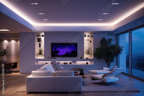 Modern Living Room with Ambient Lighting © Julia Jones