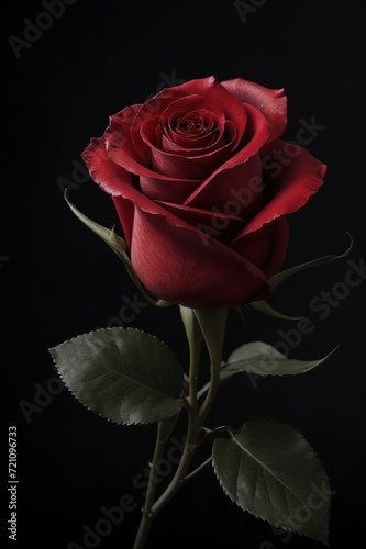 red rose on black background closeup