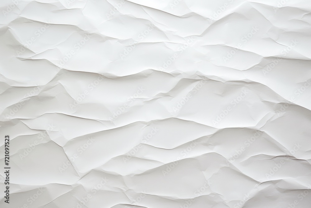White paper wrinkled as background, closeup view White paper wrinkled as background, closeup view