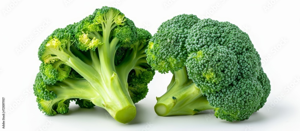 Fresh Broccoli on White Background: A Burst of Freshness with Luscious Green Broccoli on a Clean White Background Fresh Broccoli on White Background: A Burst of Freshness with Luscious Green Broccoli on a Clean White Background