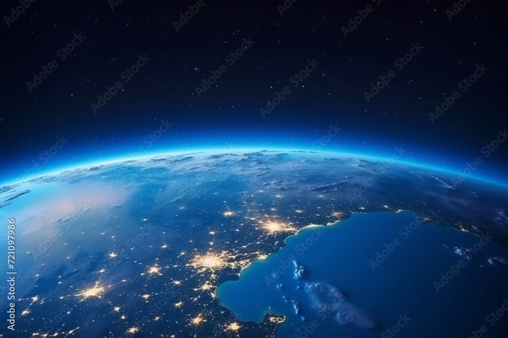 Fototapeta premium Three dimensional render of planet earth floating in outer space