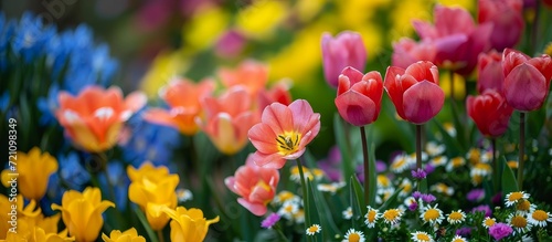 Beautiful Spring Flower Background in Edinburgh, UK: A Captivating Display of Flowers, Springtime Vibe, and Stunning Background