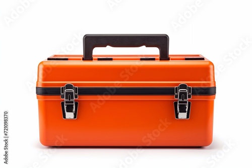 red toolbox isolated on white background