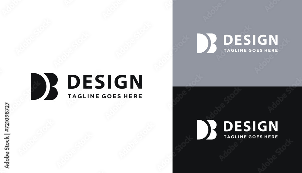 Modern Initial Letter DB B D BD with Elegant Luxury Line Art Logo Design Modern Initial Letter DB B D BD with Elegant Luxury Line Art Logo Design