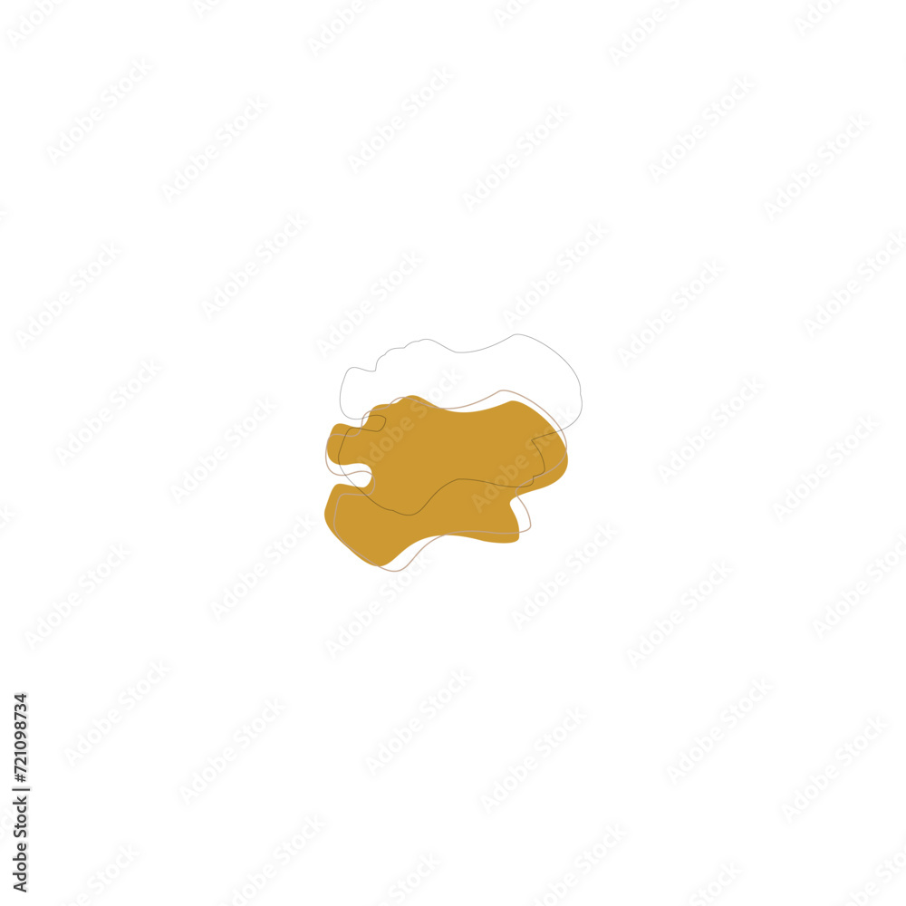 set of gold blobs with outline lines vector