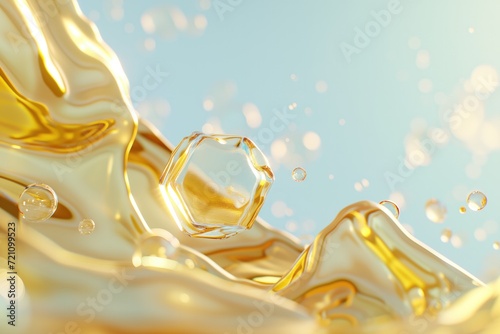 beautiful fluid and flowing form shapes on pastel background © Layerform