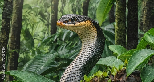 Ai generated king cobra , animals ,snakes ,king cobra , jungle , wildlife