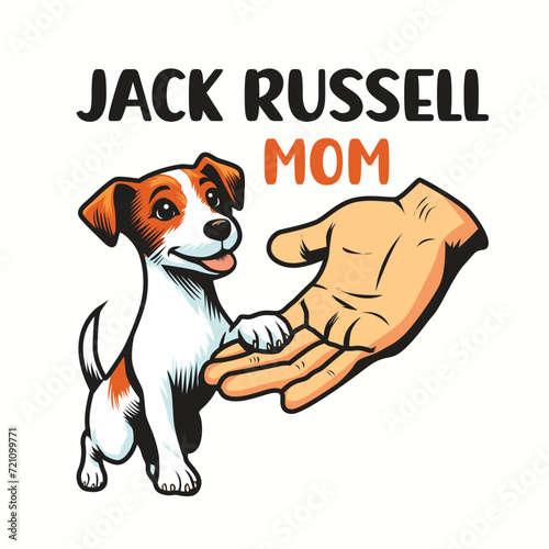 Jack Russell Mom Typography T-shirt Design Illustration Vector
