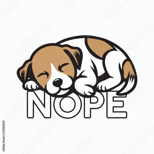 Jack Russell Terrier Nope Typography T-shirt Design Illustration Vector
